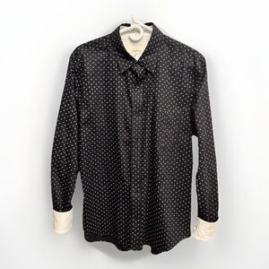 Rag & Bone Men’s Navy Blue Button Down Shirt Bow Dot Taylor Fit Sz Large